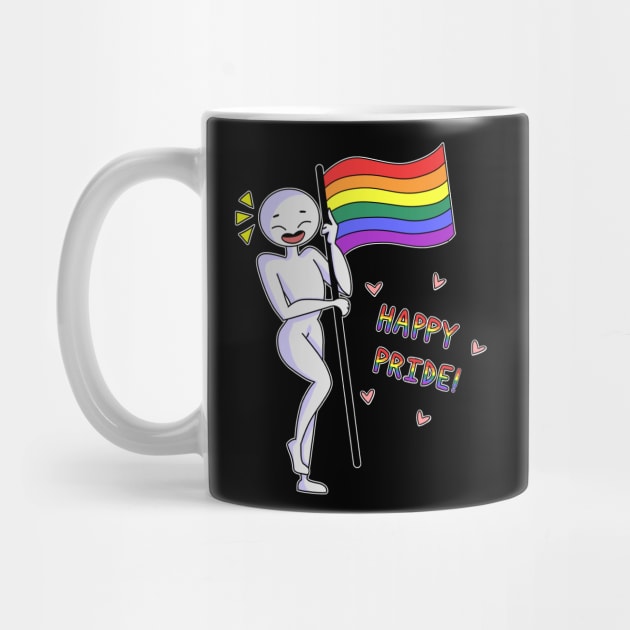 Happy Pride Flag White by Cute and Simple